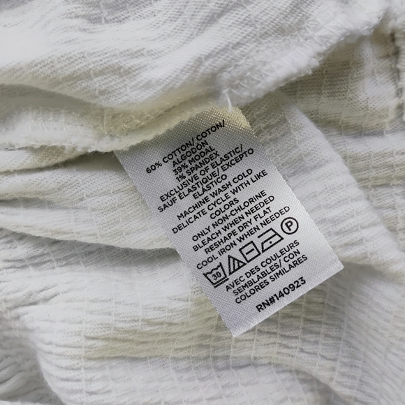 LOFT Milkmaid Tank Top Womens XS White Tiered Cottagecore Smocked Feminine - Picture 5 of 9